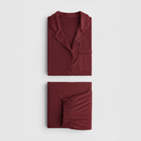 Emerce - Basic Linen Pajama Set - Red