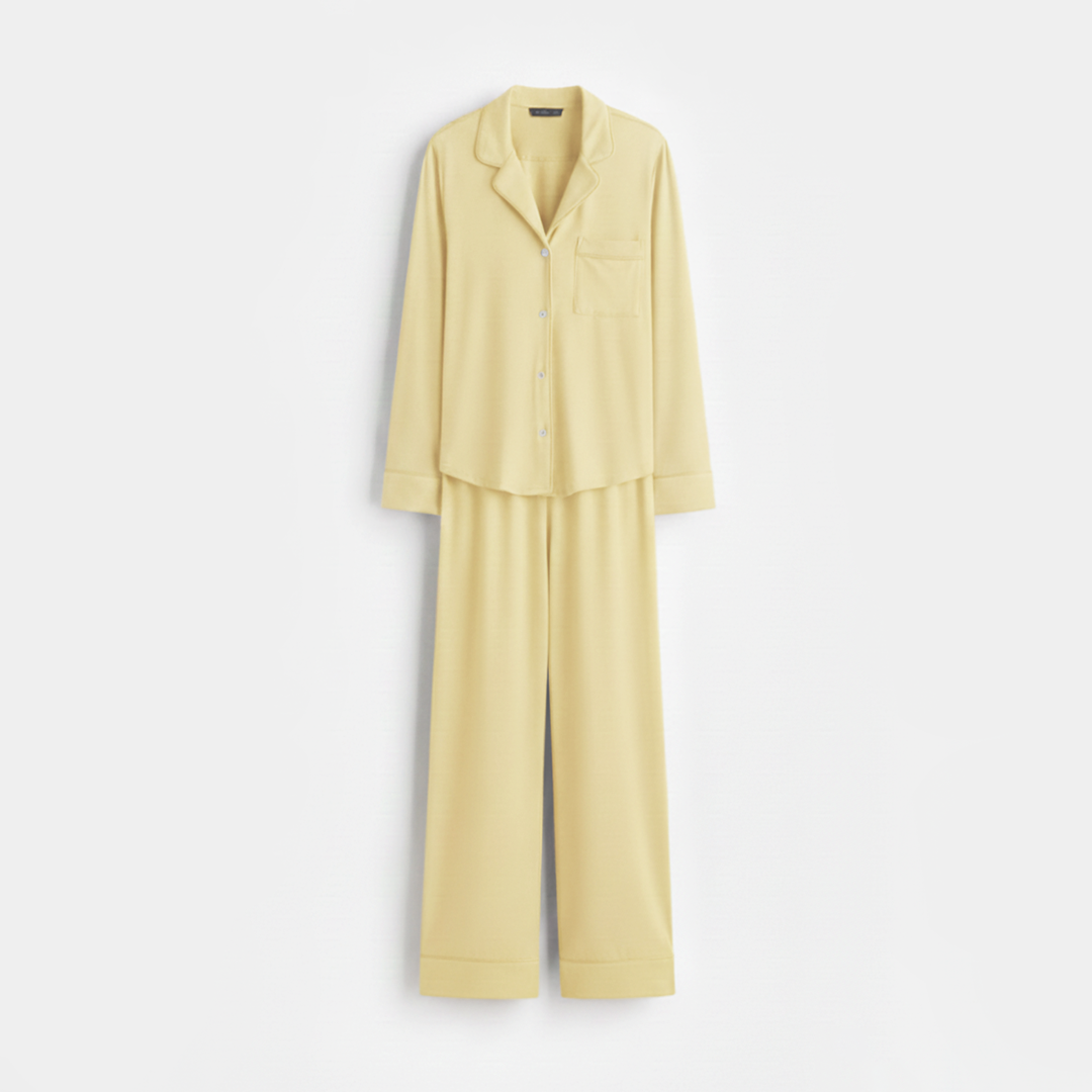 Emerce - Basic Linen Pajama Set - Lemon