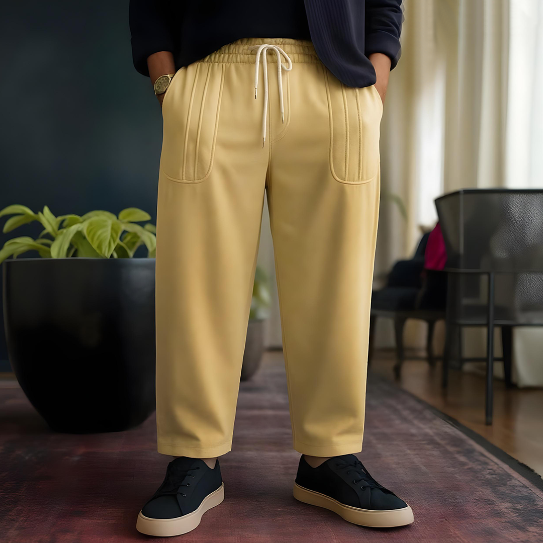 Emerce - Men Striped Pocket Trouser - Beige