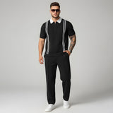 Emerce - Stripe Zip Tracksuit - Black