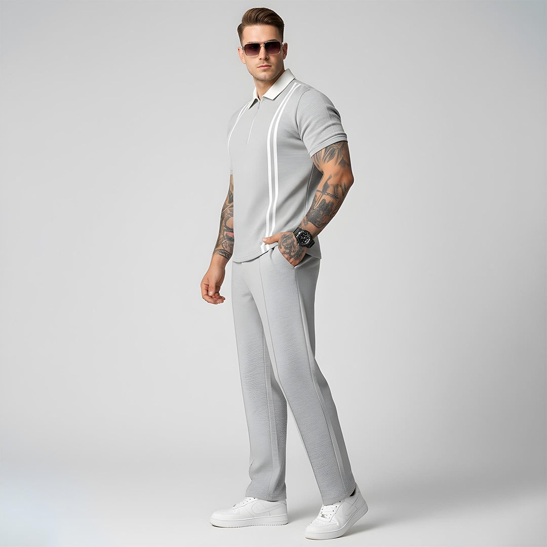 Emerce - Stripe Zip Tracksuit - Grey