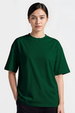 Emerce - Bottle Green Drop Shoulder Tshirt-W