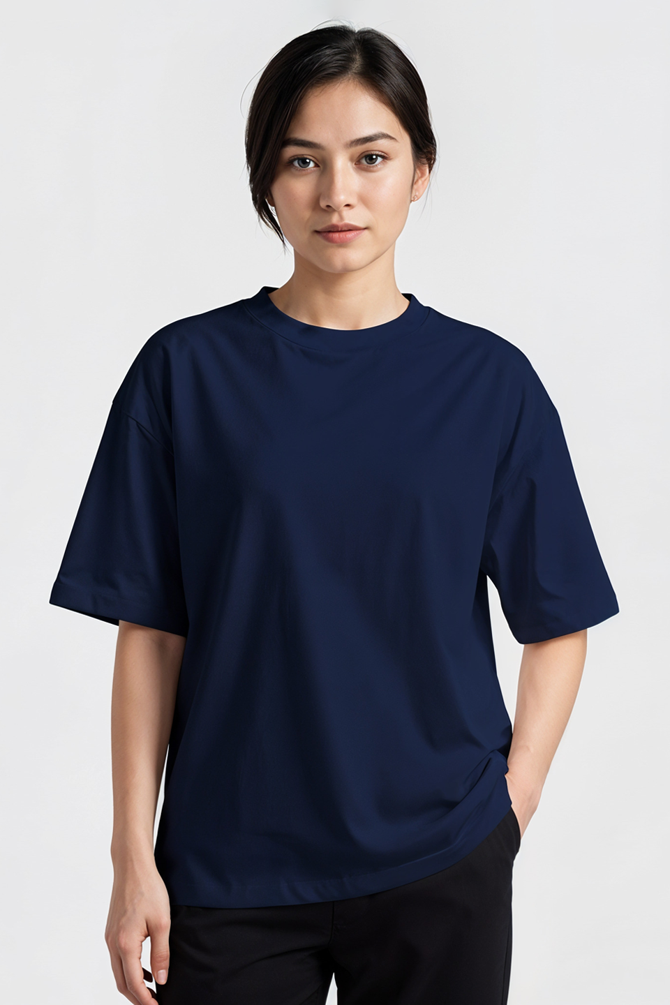 Emerce - Navy Blue Drop Shoulder Tshirt-W