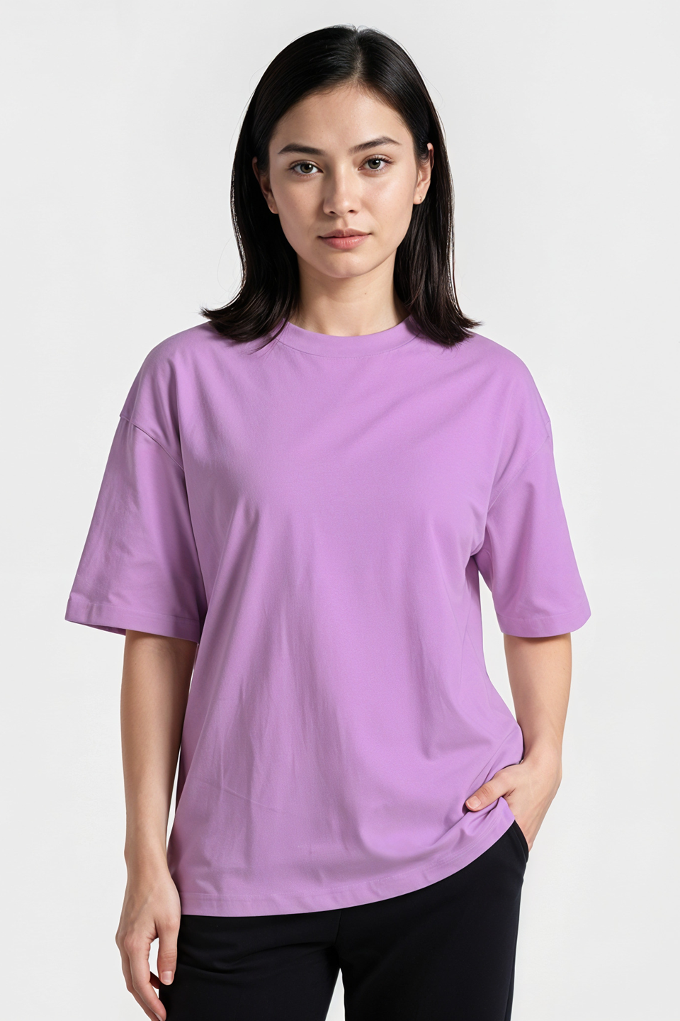 Emerce - Lilac Drop Shoulder Tshirt-W