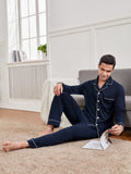 Mens Silk Navy