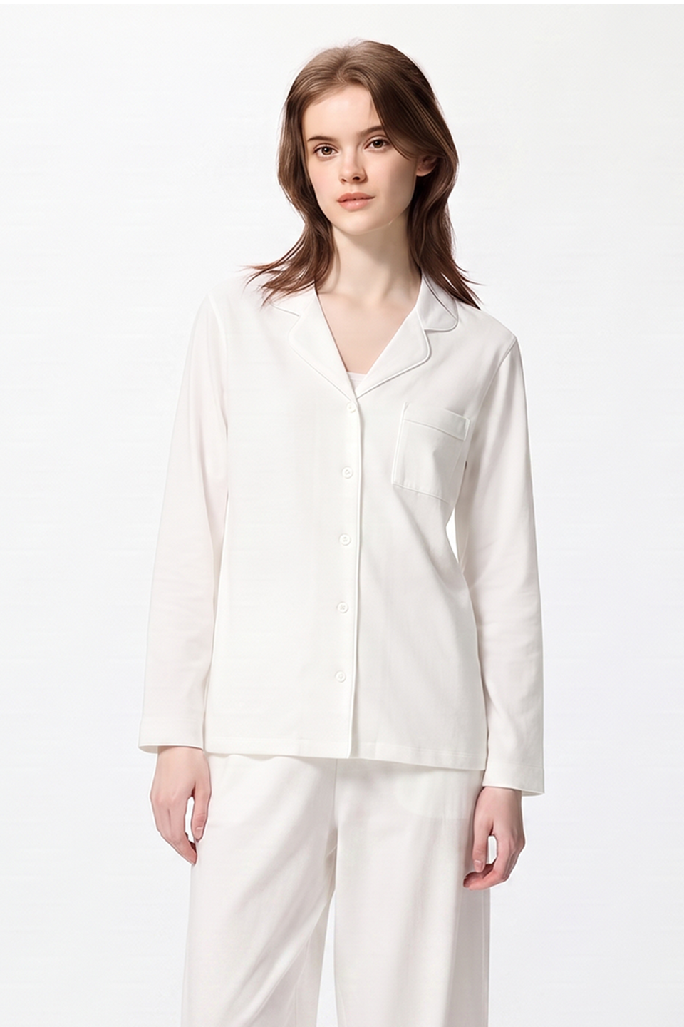 Emerce - Basic Linen Pajama Set - White