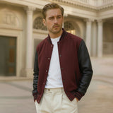 Emerce - Varsity Button Jacket - Maroon