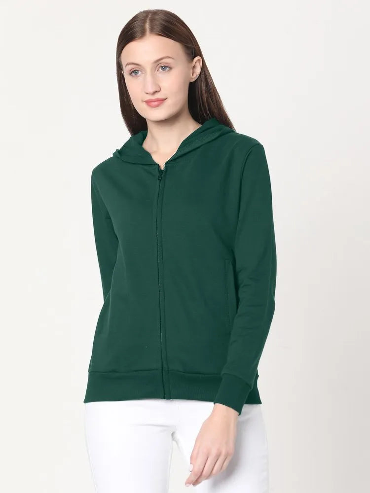 EMERCE -ZIPPER HOODIE - bottle green