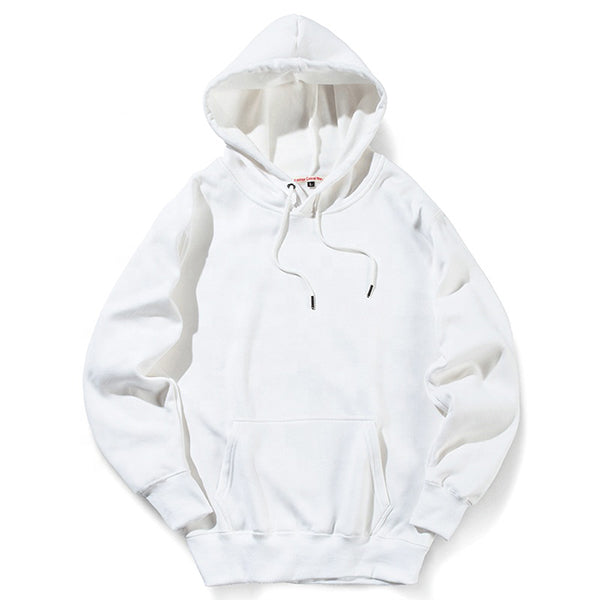 PLAIN KANGROO HOODIE - WHITE