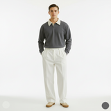 Emerce -Collar Fleece Polo - Charcoal