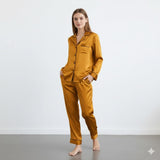 Emerce - SILK NIGHT SUIT - CAMEL BROWN