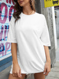 Emerce - White Drop Shoulder Tshirt-W